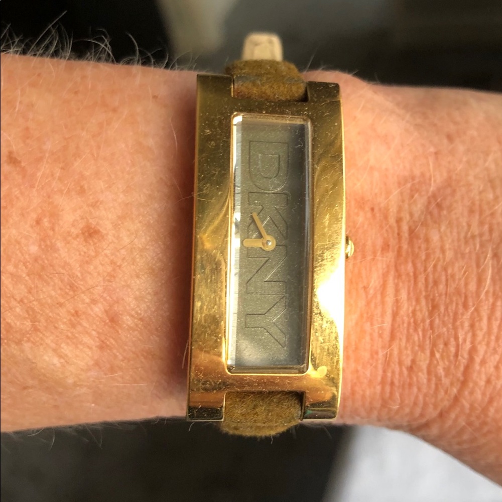 DKNY - Donna Karan suede banded watch